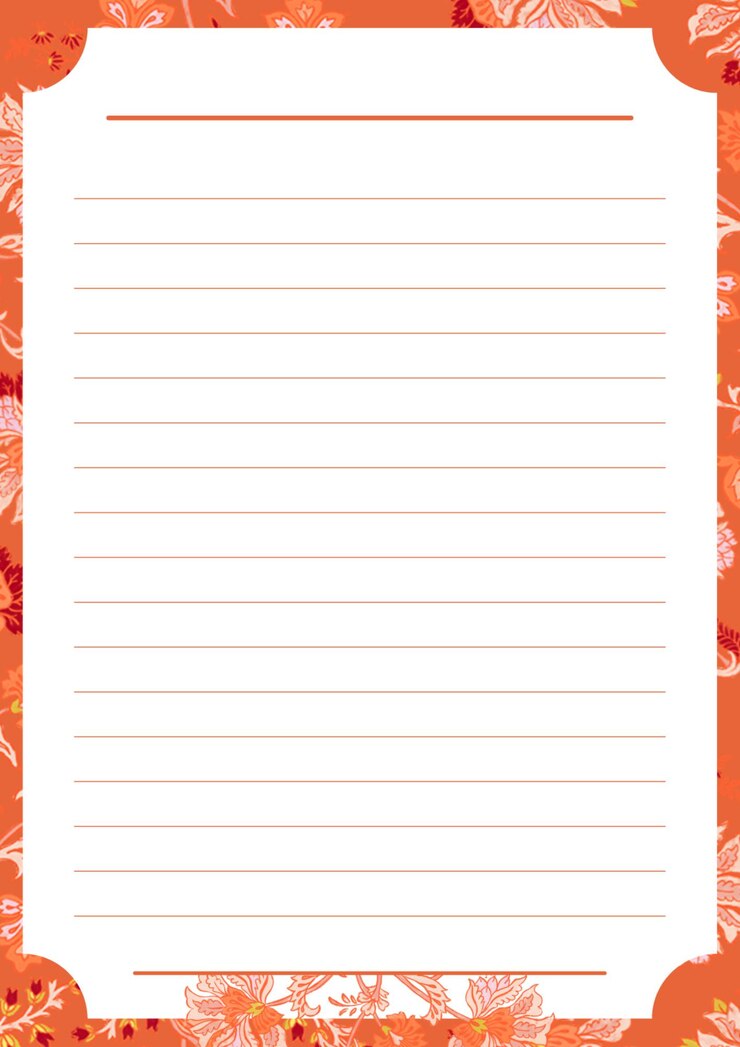 PSD bordure de la page florale orange 1