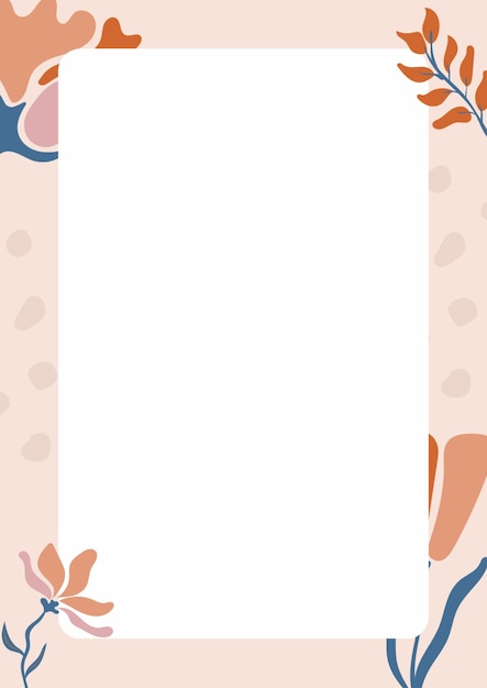 PSD bordure de la page florale orange et bleue