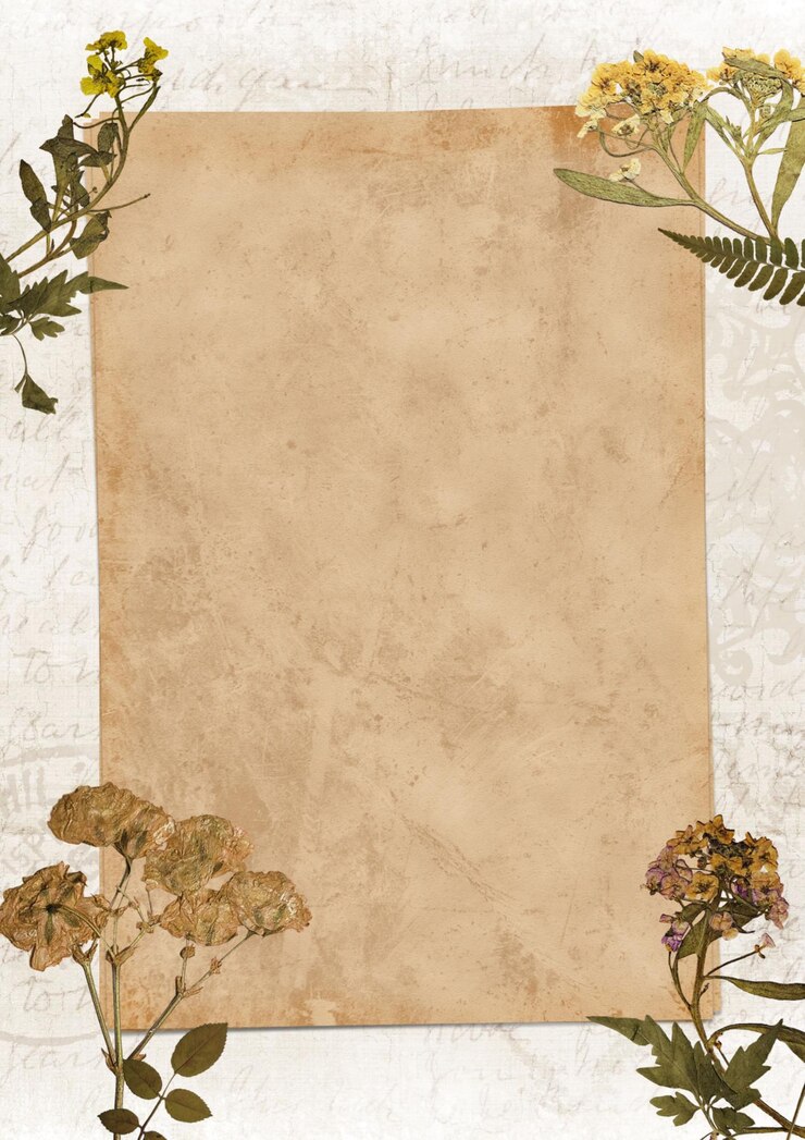 PSD bordure de page florale vintage brune et grise