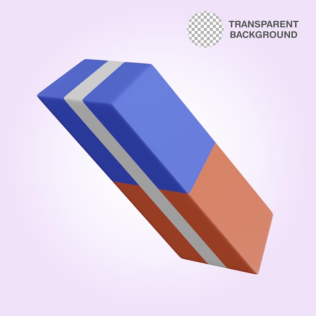 Borracha 3D azul e laranja em fundo transparente