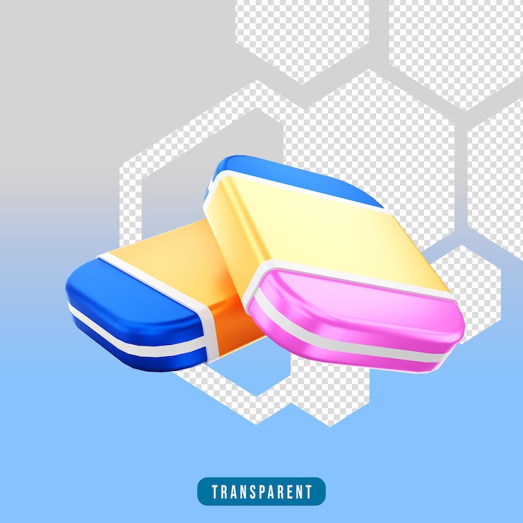 PSD borrador de icono de render 3d
