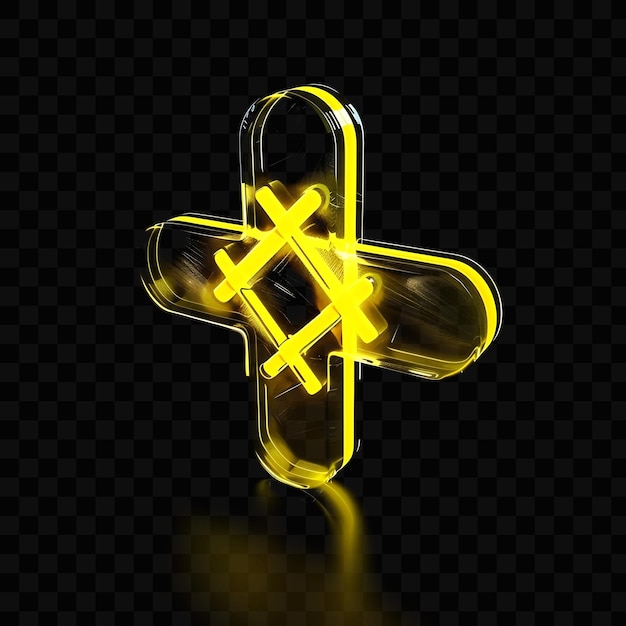 PSD borrar icono 3d con símbolo de cruz hecho con acrílico esmaltado d psd y2k diseño de logotipo web de neón brillante