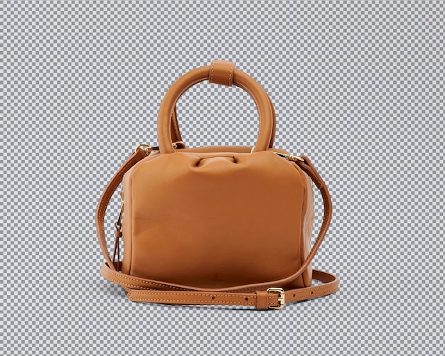 Borsa a maniglia di pelle marrone cammello