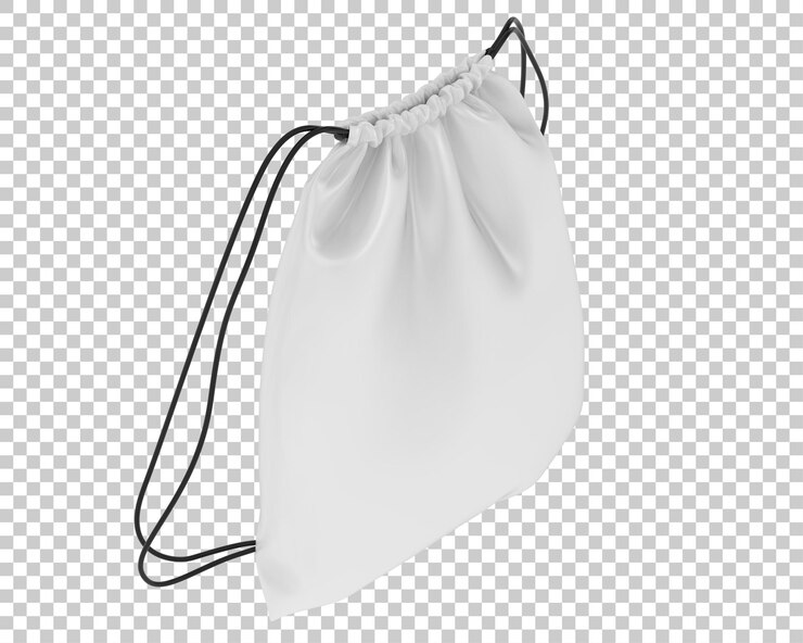 Borsa con coulisse su sfondo trasparente 3d rendering illustrazione