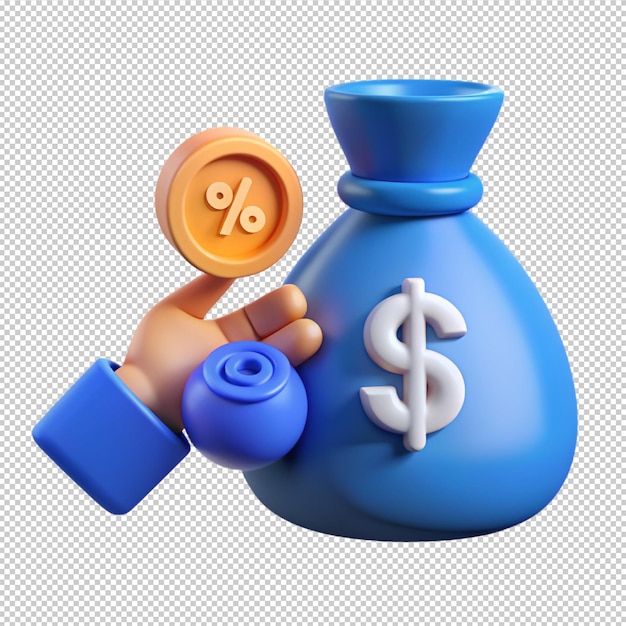 Borsa di denaro del fondo di prestito Finanza Economia Oggetto 3D