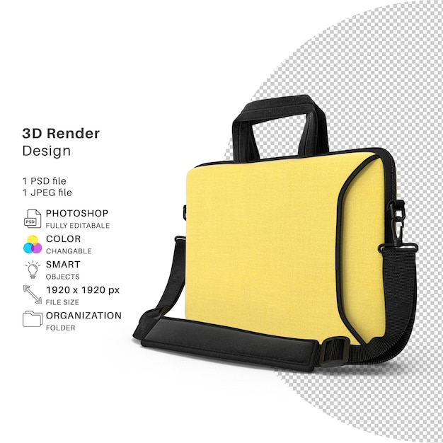 Borsa per laptop Modellazione 3D File PSD Computer portatile realistico