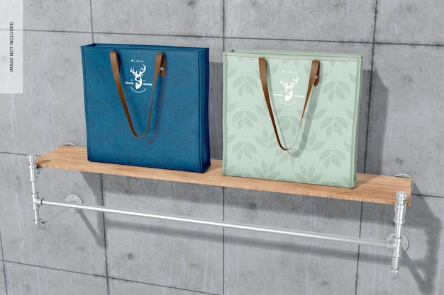 Borsa tote con manico in pelle mockup