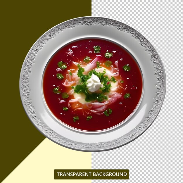 PSD borsch sirvió un hermoso png transparente caliente