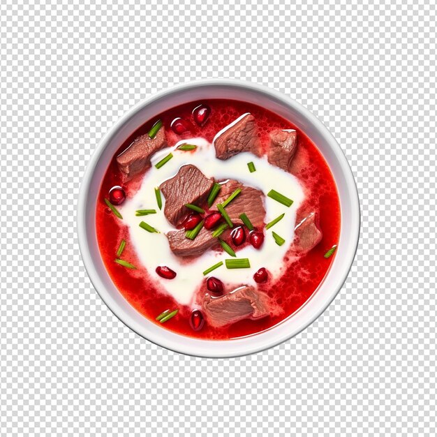 Borscht ucraniano isolado em branco