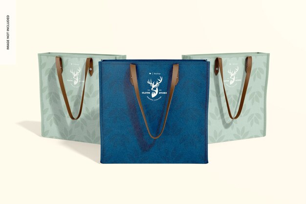 Borse tote con manico in pelle Mockup