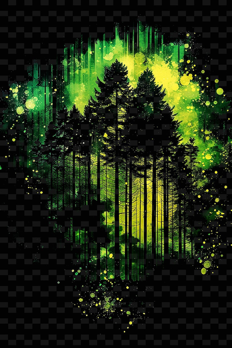 PSD un bosque con árboles en el fondo