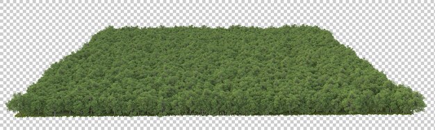 PSD bosque en la ilustración de renderizado 3d de fondo transparente