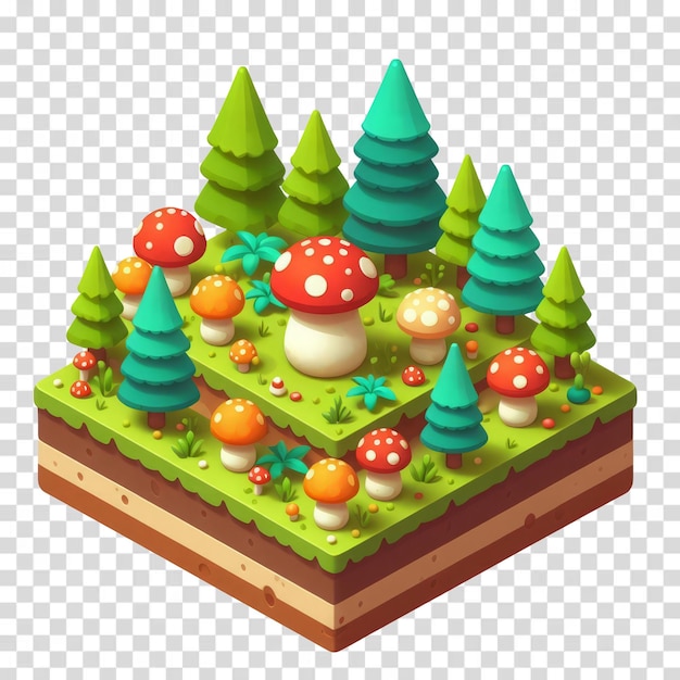 PSD bosque isométrico en 3d