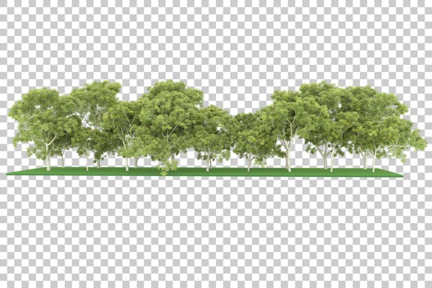 Bosque sobre fondo transparente. Representación 3d - ilustración