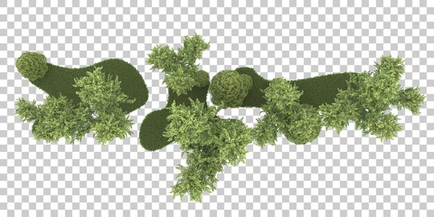 Bosque sobre fondo transparente. Representación 3d - ilustración