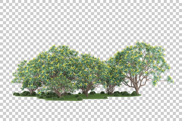 Bosque sobre fondo transparente. Representación 3d - ilustración
