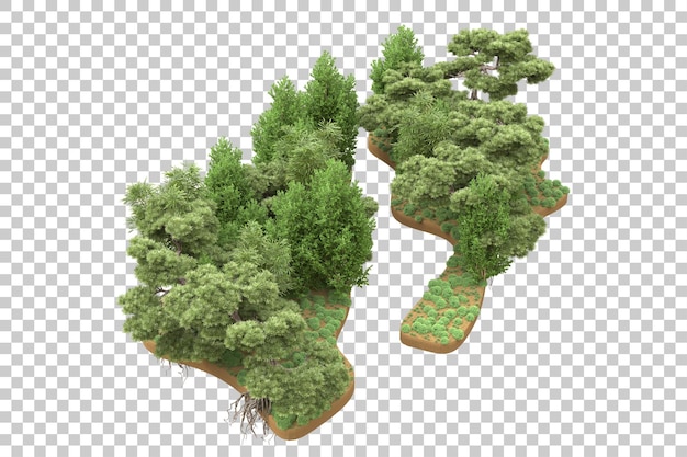 PSD bosque tropical aislado sobre un fondo transparente ilustración de renderización en 3d