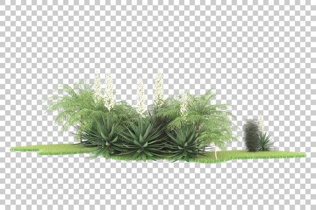 PSD bosque tropical aislado sobre fondo transparente ilustración de renderizado 3d