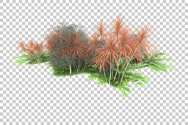 Bosque tropical aislado sobre fondo transparente Ilustración de renderizado 3d