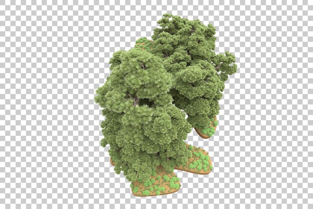 Bosque tropical aislado sobre fondo transparente Ilustración de renderizado 3d