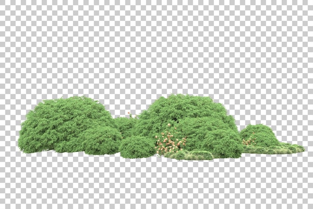 Bosque tropical aislado sobre fondo transparente Ilustración de renderizado 3d