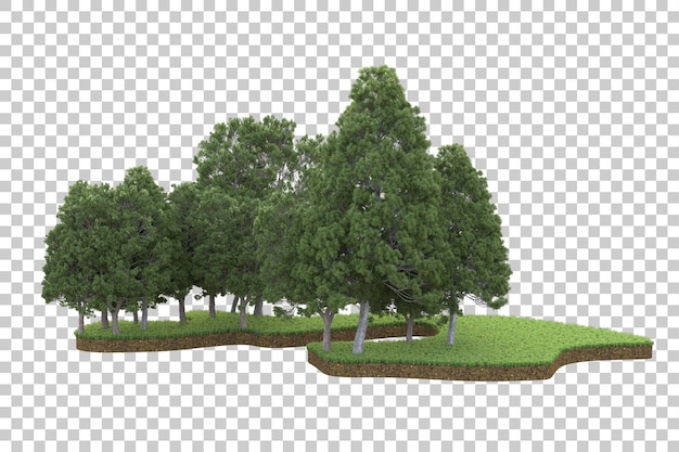Bosque tropical aislado sobre fondo transparente Ilustración de renderizado 3d