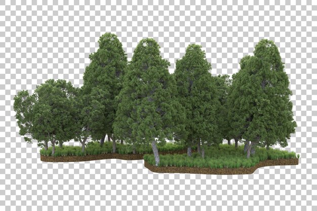 Bosque tropical aislado sobre fondo transparente Ilustración de renderizado 3d