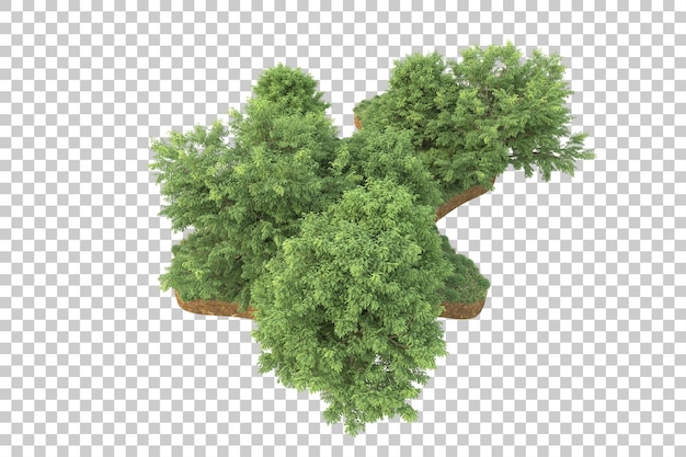 Bosque tropical aislado sobre fondo transparente Ilustración de renderizado 3d