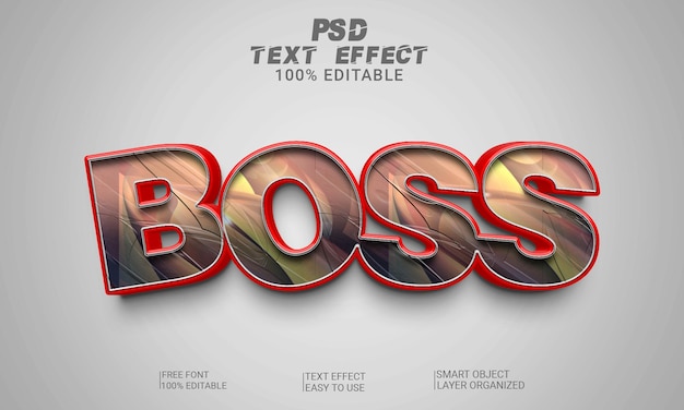 PSD boss 3d psd-datei mit bearbeitbarem texteffektstil