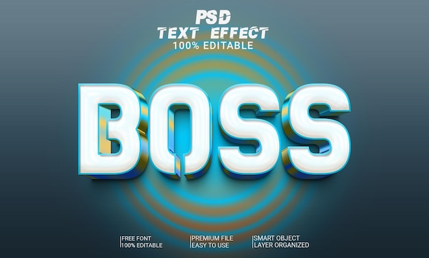 Boss 3d-texteffekt-psd-datei