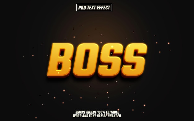 boss text effect font editable typography 3d text