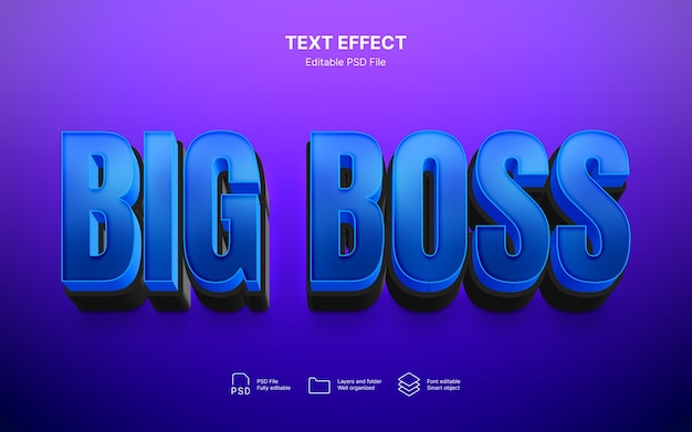 PSD boss-text-effekt