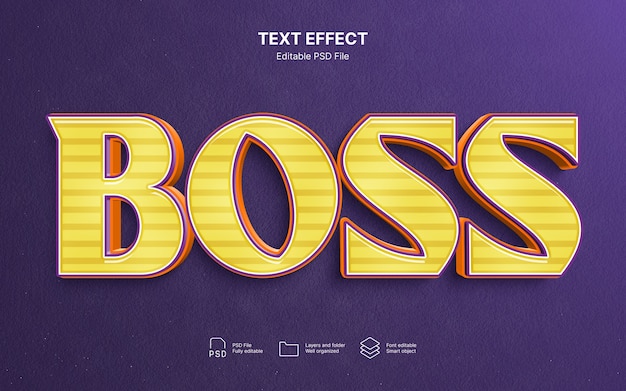 PSD boss-text-effekt