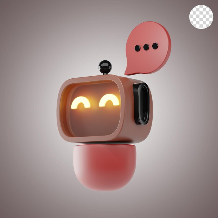 PSD bot de chat icono y ilustración en 3d