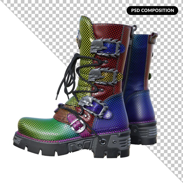 PSD bota de moda isolada 3d