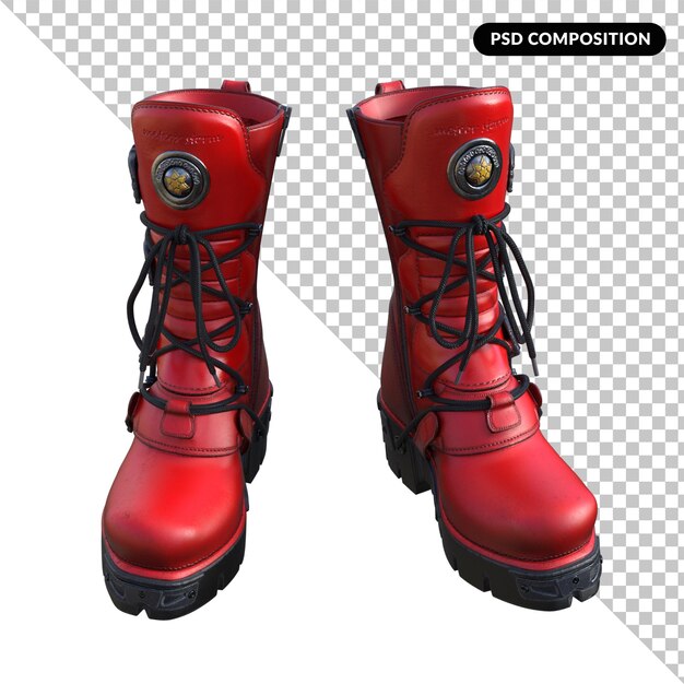 PSD bota de moda isolada 3d