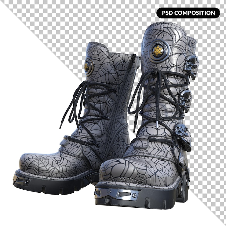 PSD bota de moda aislada 3d
