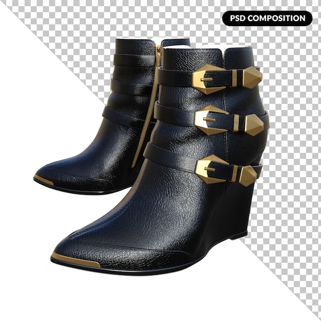 Bota de moda aislada 3d