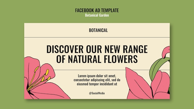 Botanische Gartenschablone des flachen Designs