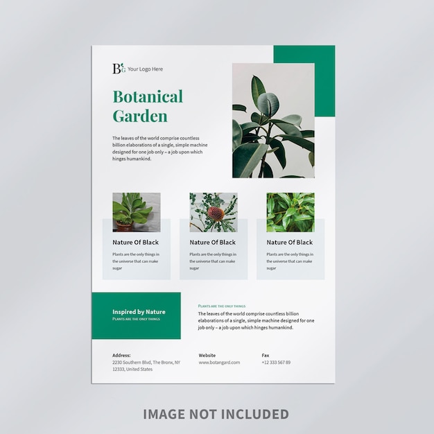 Botanischer Garten Flyer Vorlage