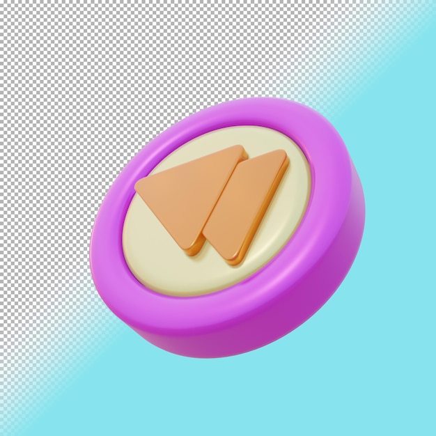 botão anterior do ícone em renderização 3d
