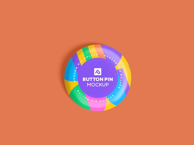 Botão de círculo brilhante Pin Mockup Psd
