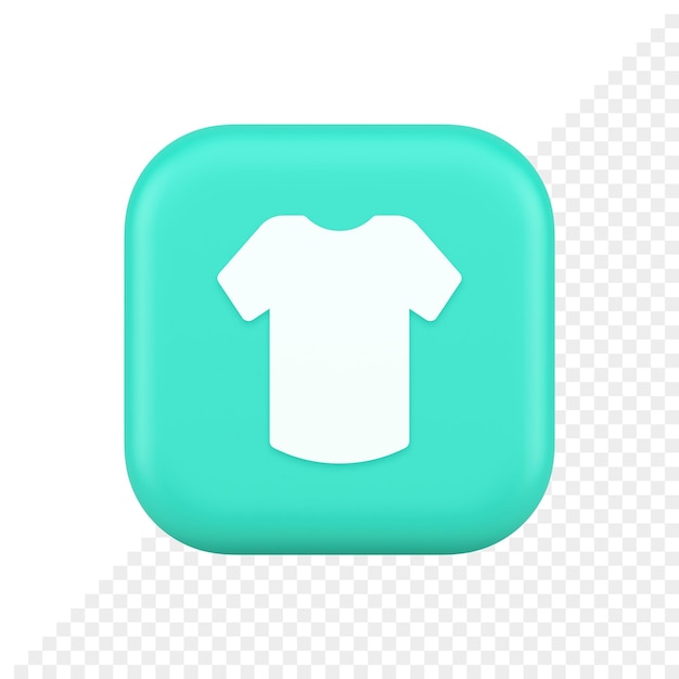 Botão de compras on-line de camiseta, pedido pela internet, compra de ícone 3d realista