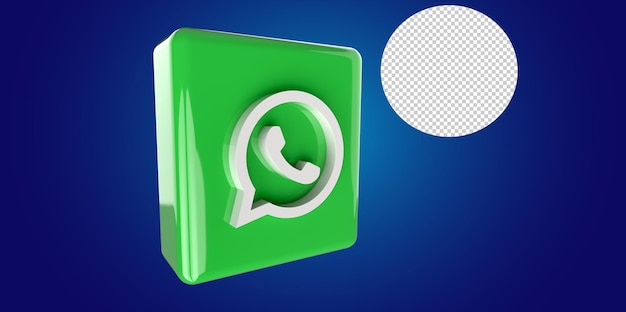 Botão de renderização 3d do whatsapp com fundo transparente