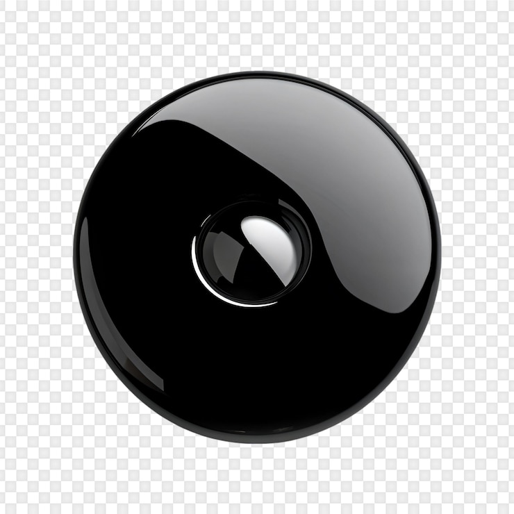 PSD botão preto brilhante