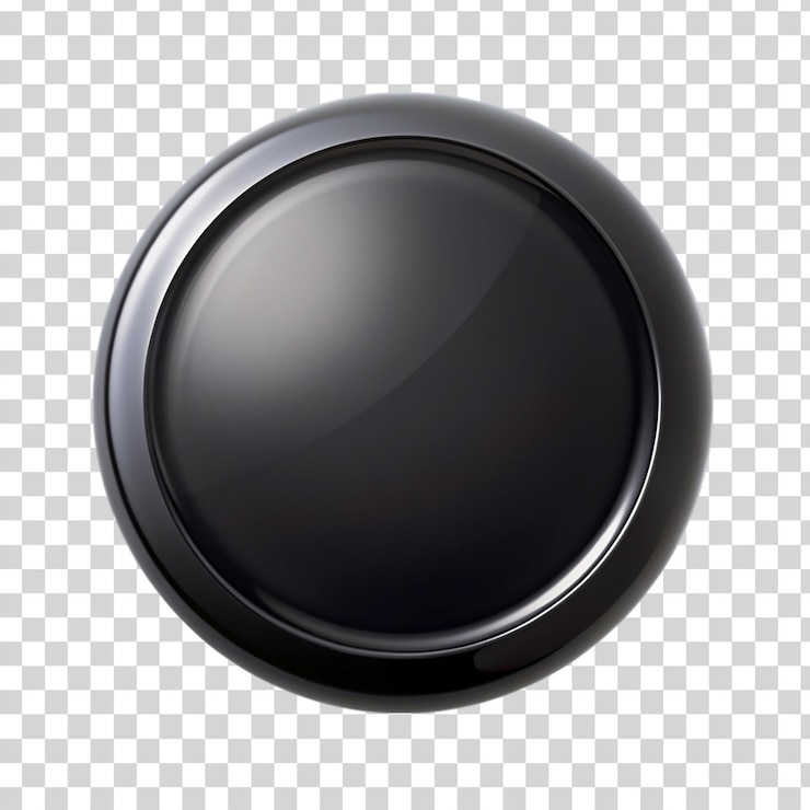 PSD botão preto isolado em fundo transparente