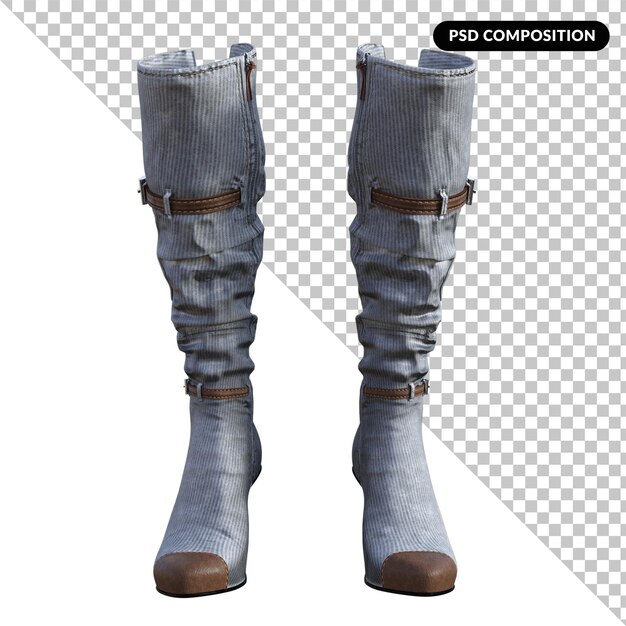 Botas altas estilo aislado 3d