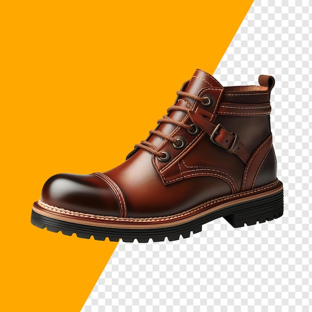 PSD botas de couro castanho para homens