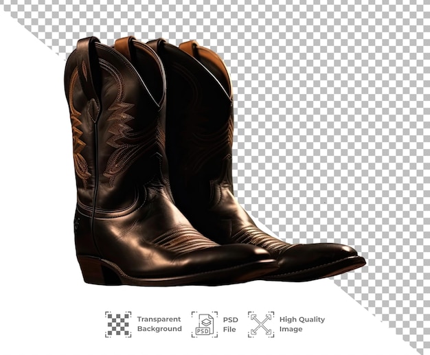 Botas de cowboy psd isoladas em fundo transparente