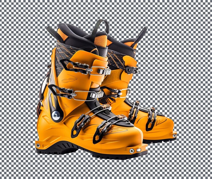 PSD botas de esquí elegantes de invierno aisladas en un fondo transparente